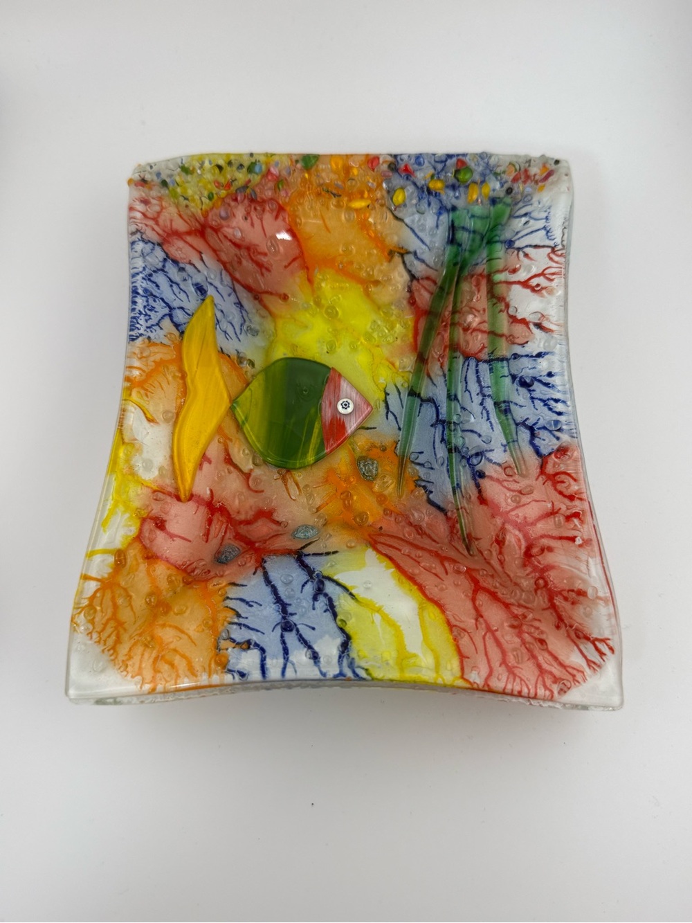 Glass Plate With Tropical Fish